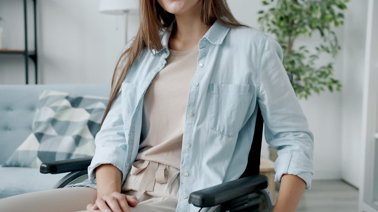 Woman in Wheelchair in a Living Room
