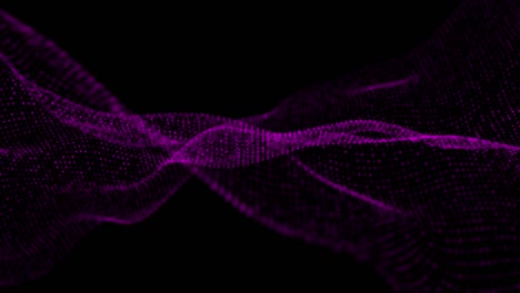 4k, data movements of dust particles floating in infinity, seamless loop. technology digital wave background concept.beautiful motion waving dots texture with glowing defocused particles. cyber or technology background. pink color