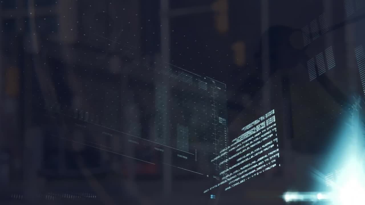 Animation of financial data processing over screens