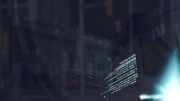 Animation of financial data processing over screens