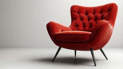red velvet armchair in a studio setting
