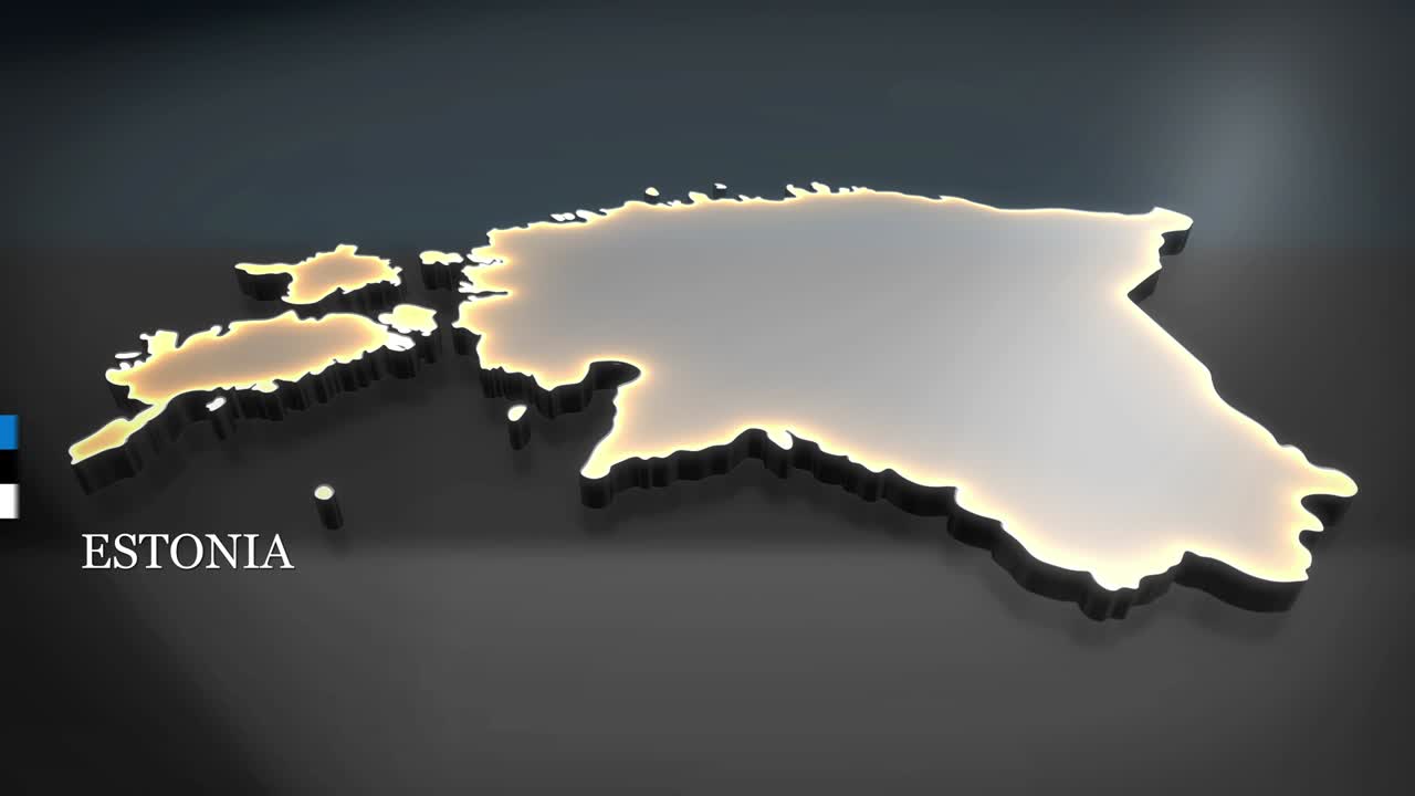 에스토니아의 3d 애니메이션 지도