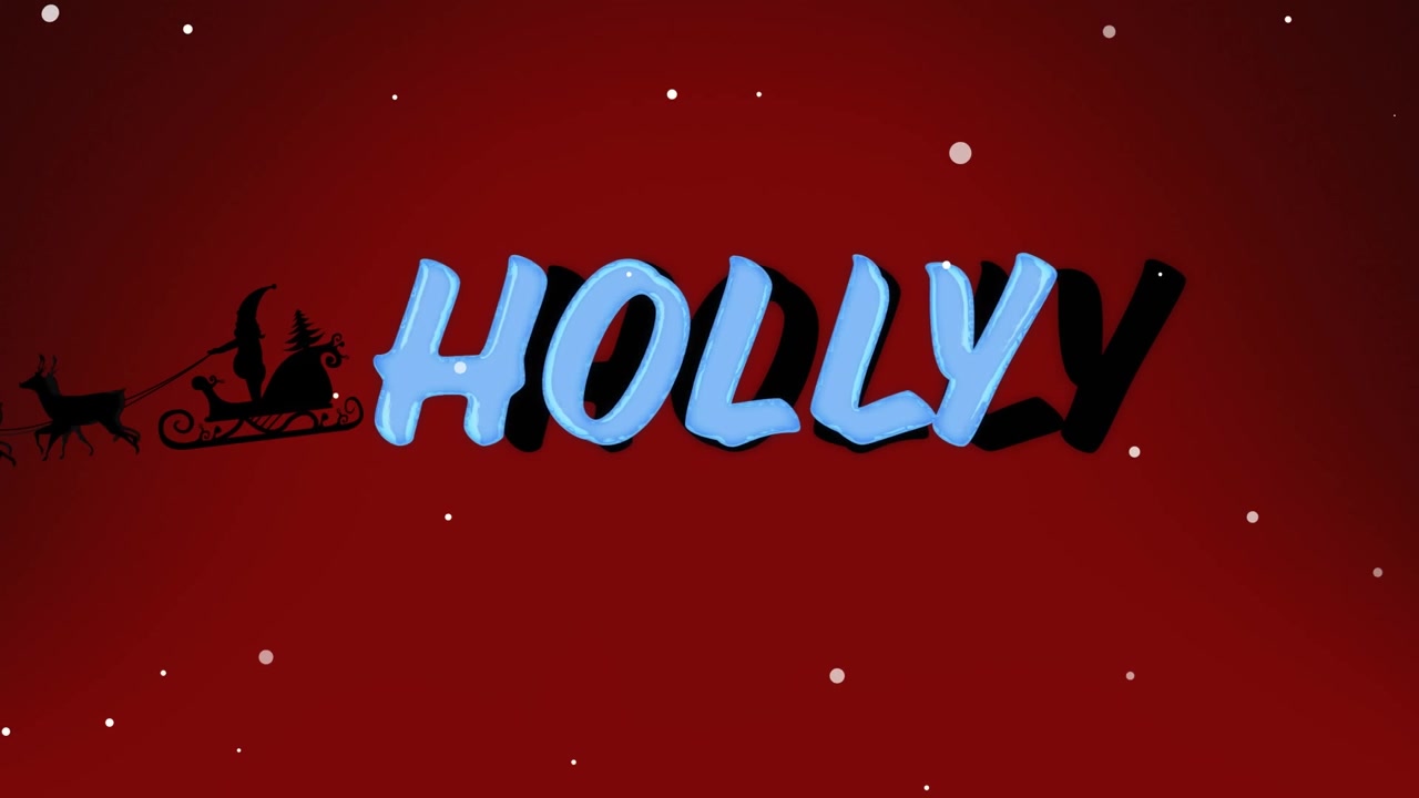 Saludo navideño animado con Papá Noel volando en trineo