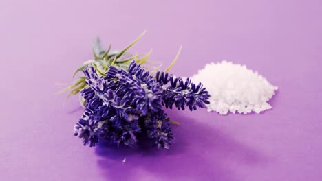close-up of sea salt and flowers