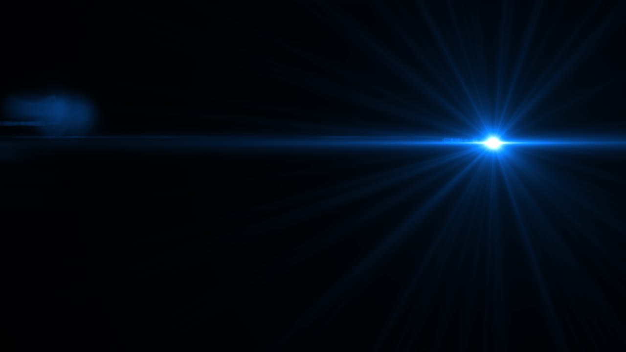 4k blue flare light beam with smoke and dust particle effect abstract animation 3d abstract light