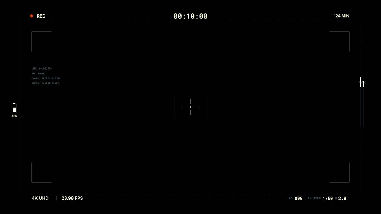 Digital Camera Viewfinder Overlay with Recording Interface