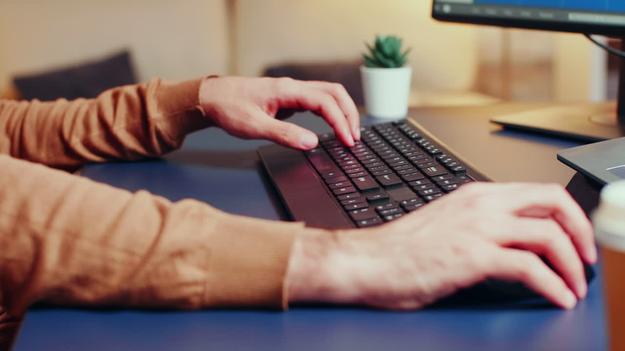 Zoom in shot of creative game developer