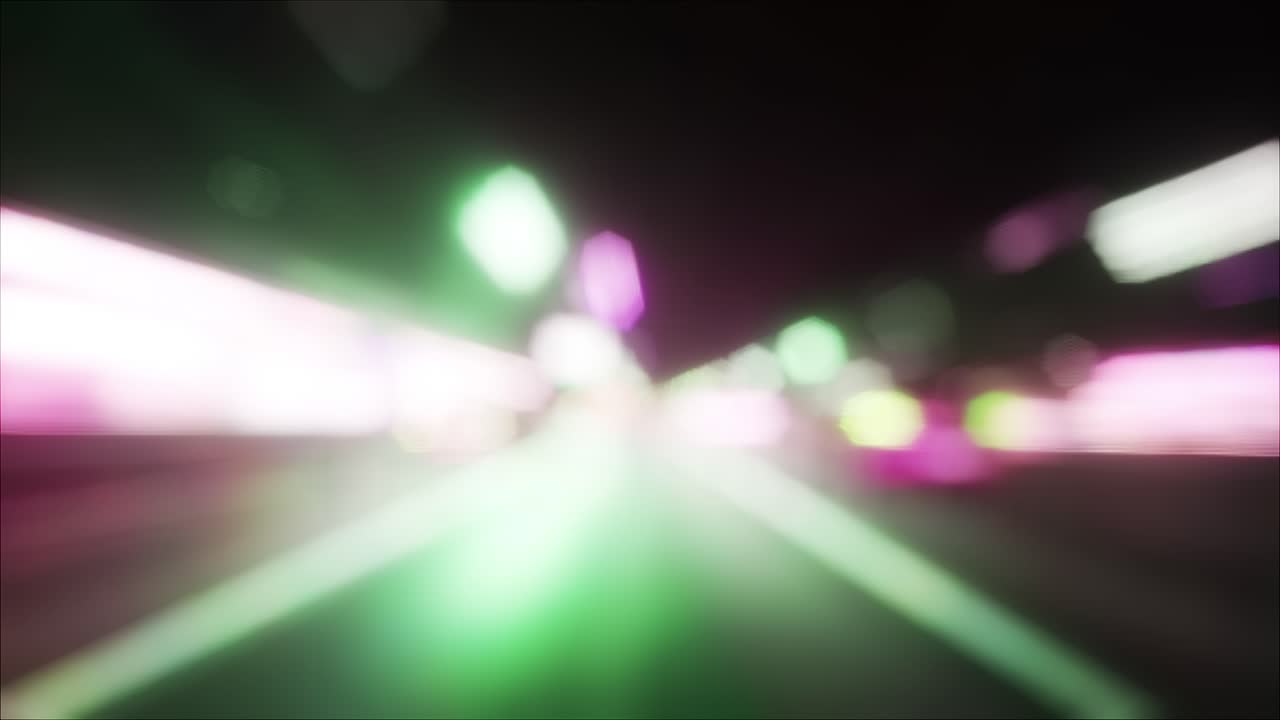 ночной город, размытое движение.