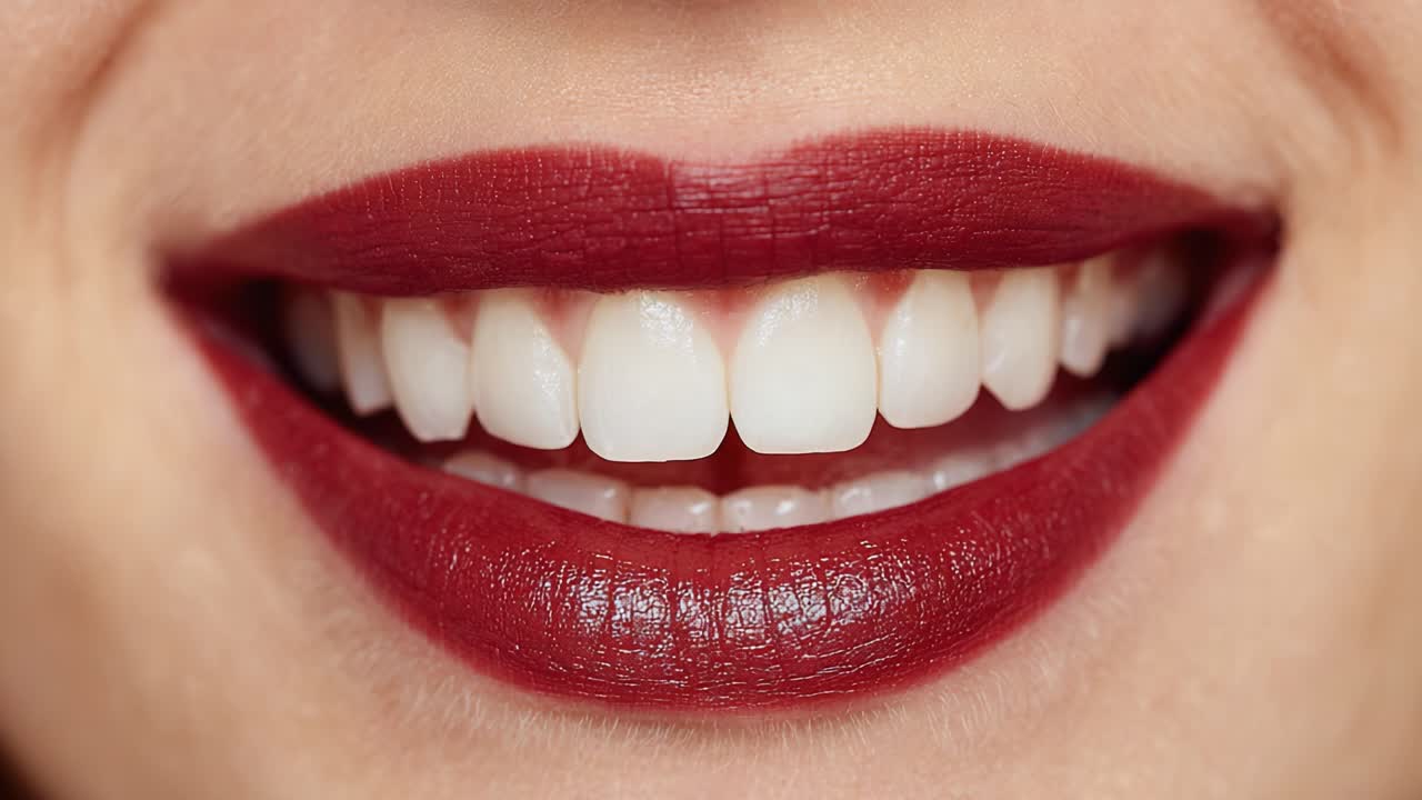 A Captivating Journey Through Lip Artistry: Stunning Transformation of Lips from a Vibrant Smile to a Soft Pout with Rich Red Lipstick for an Elegant Look