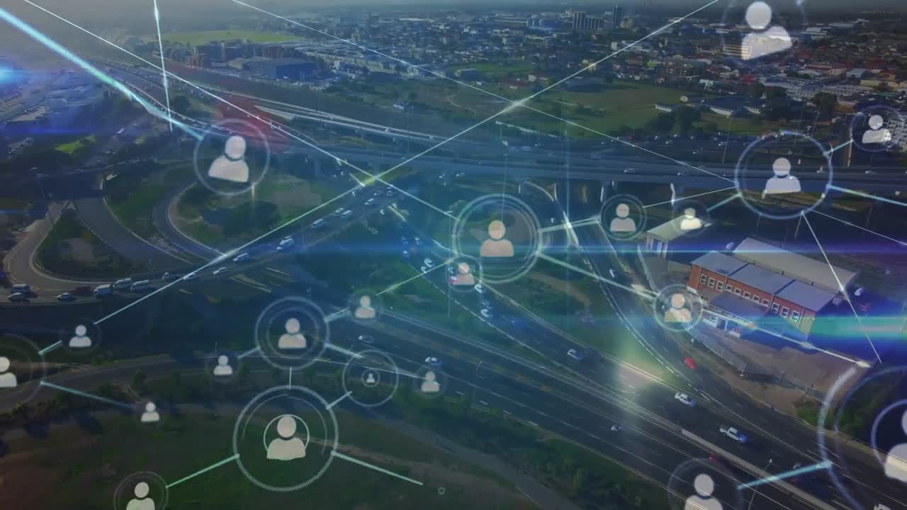 High angle of an interstate highway structure