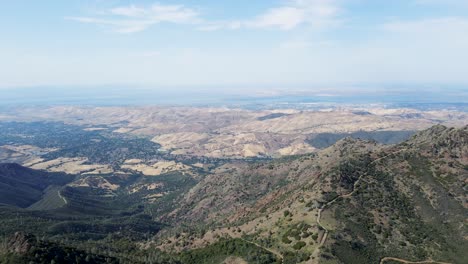 aerial view from mount diablo of north peak, mount zion, and main peak