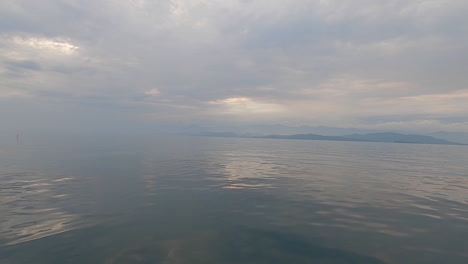 Grey-blue-ethereal-scene-of-jungle-lake-under-heavy-overcast-weather