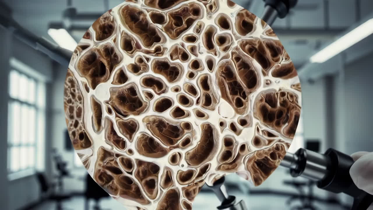 Microscopic view of bone tissue