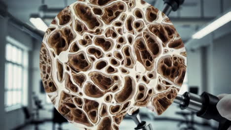 microscopic view of bone tissue