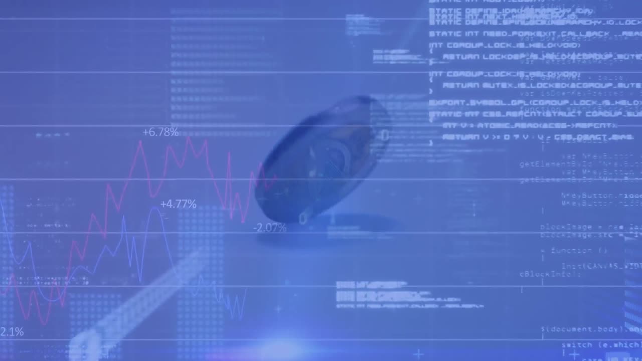 animazione dell'elaborazione dei dati finanziari durante la rotazione delle monete in euro