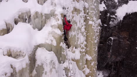 two climber ice climbing in canada