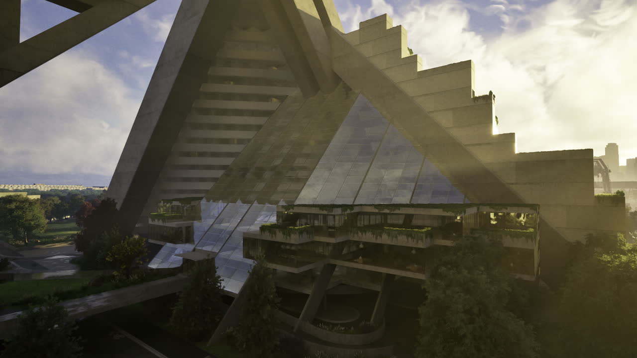 Innovative architecture showcasing modern design in urban landscape