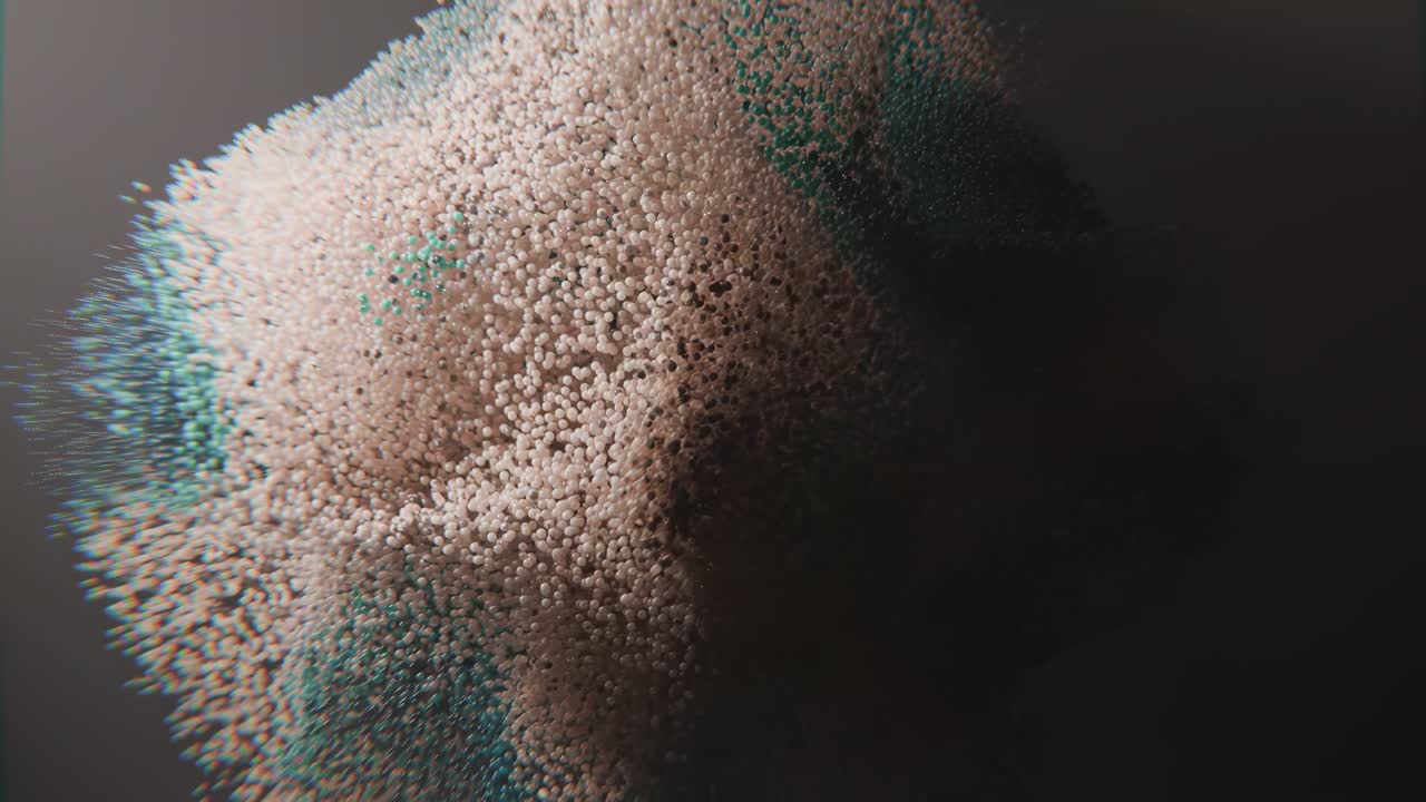 Abstract 3D sphere cloud with dynamic particles