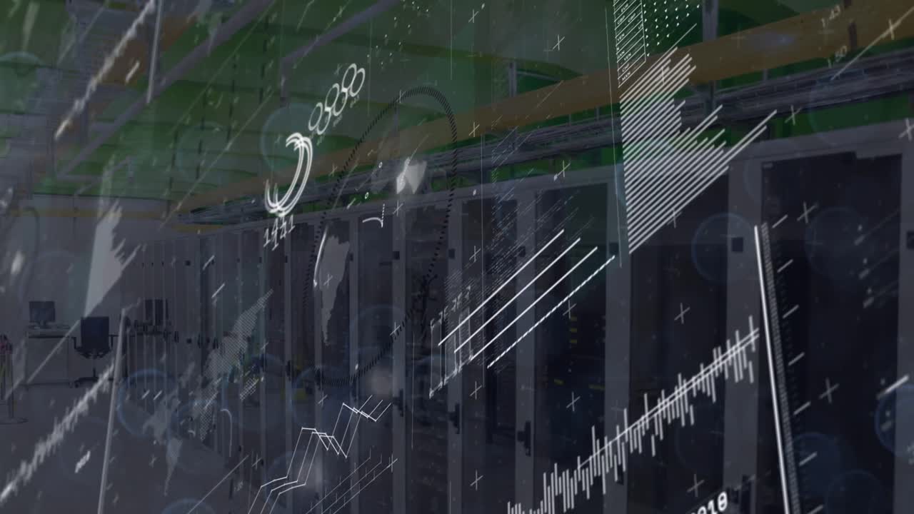 Animation of data processing over computer servers