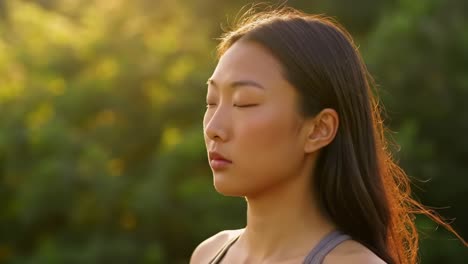 a serene moment of meditation: embracing inner peace and tranquility in nature with a focused mindset and deep reflection