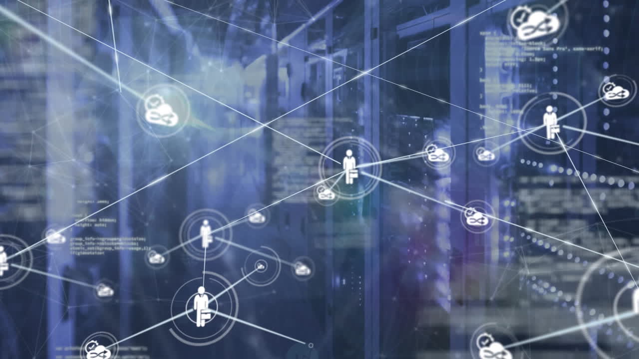 Animation of network of connections over computer servers
