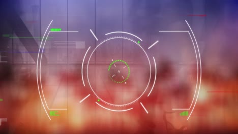 animation of scope scanning and data processing over men exercising