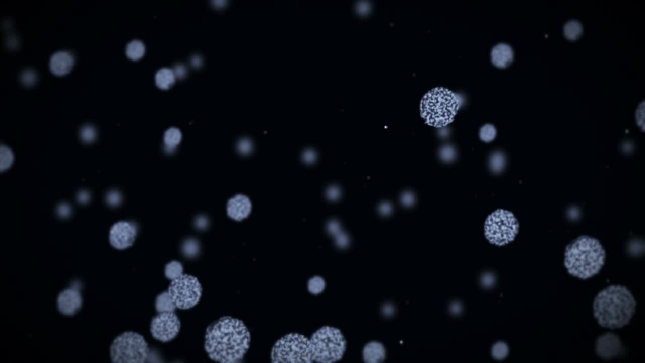 구형의 바이러스 세포 - 감염을 일으키는 병원성 바이러스 - 인간 바이러스의 루프 애니메이션 - 박테리아 미생물 - 바이러스 질병 발병