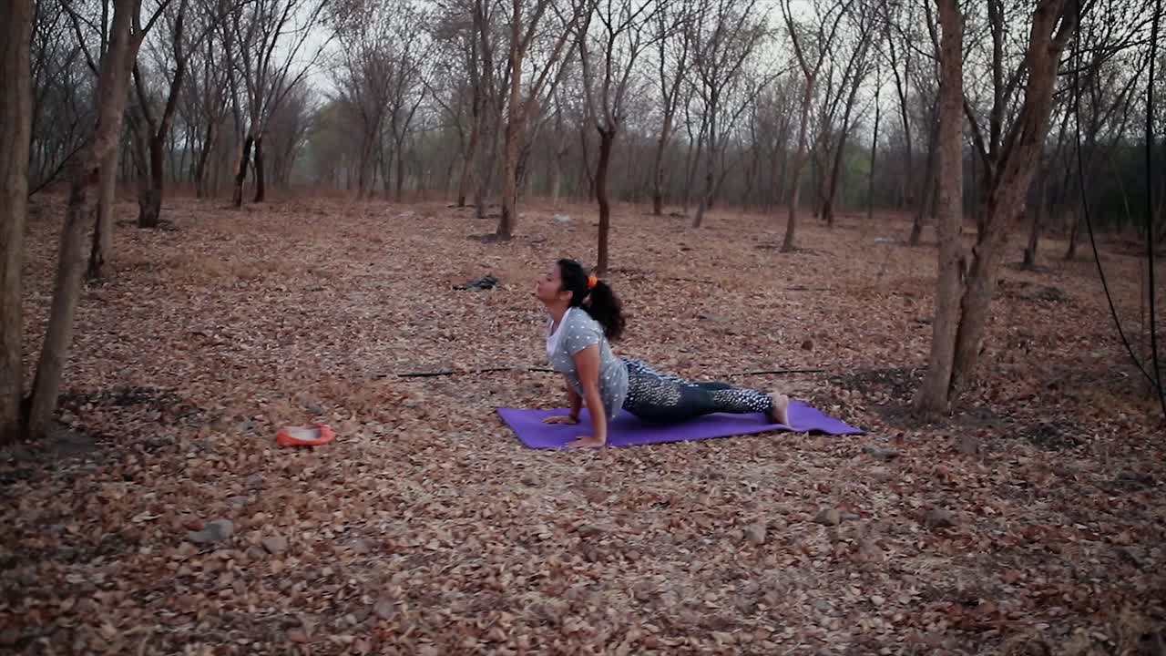 Young woman doing yoga, Focus on your breath