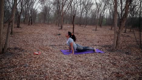 young woman doing yoga, focus on your breath