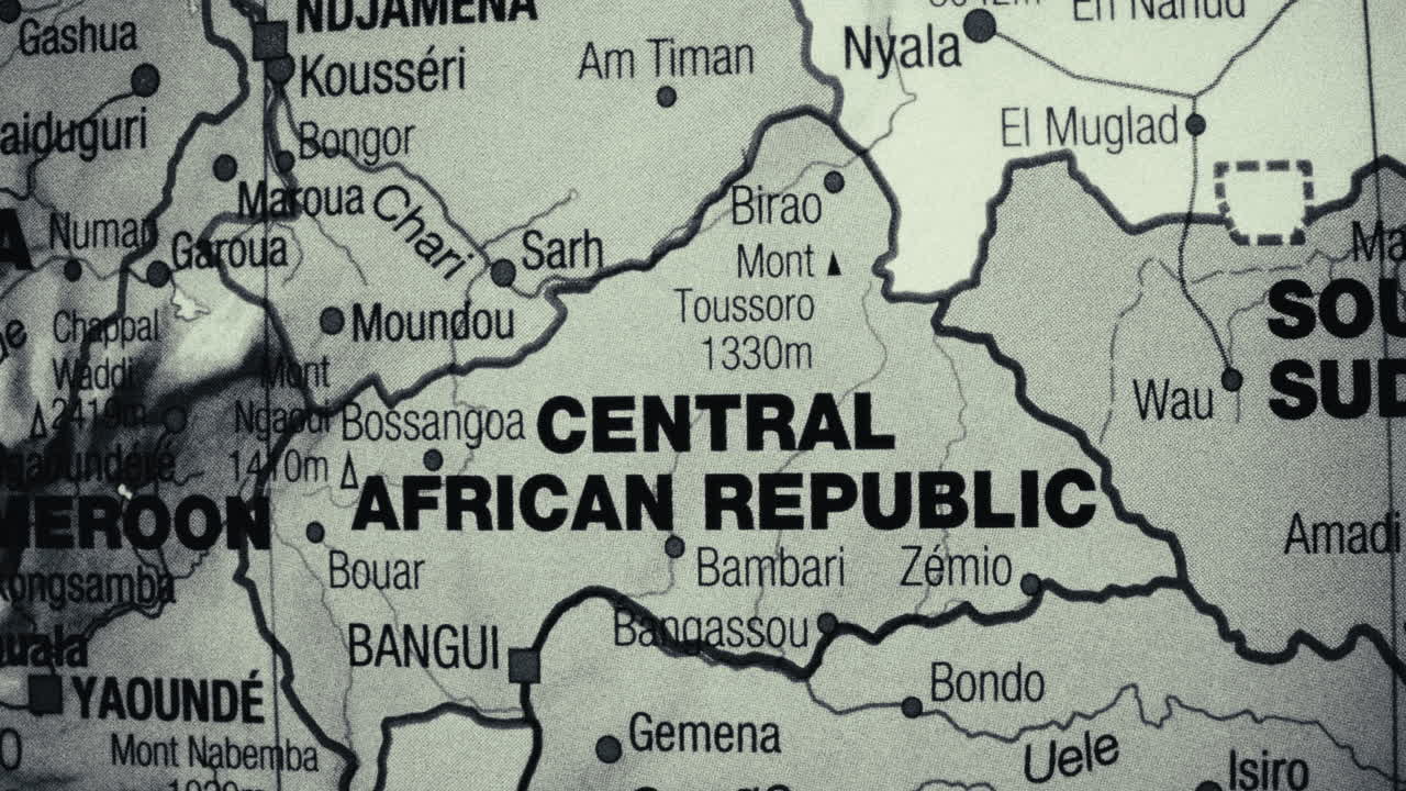 Map of Central African Republic and Surrounding Countries