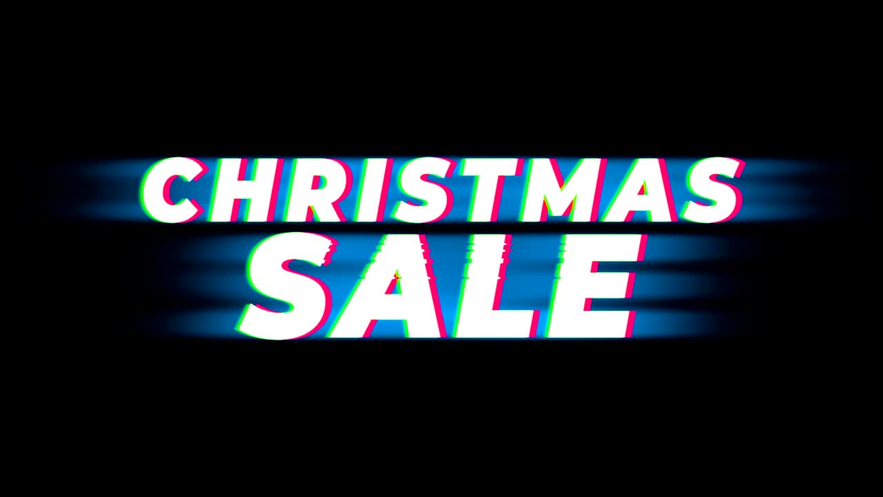 Christmas Sale Text Vintage Glitch Effect Promotion .