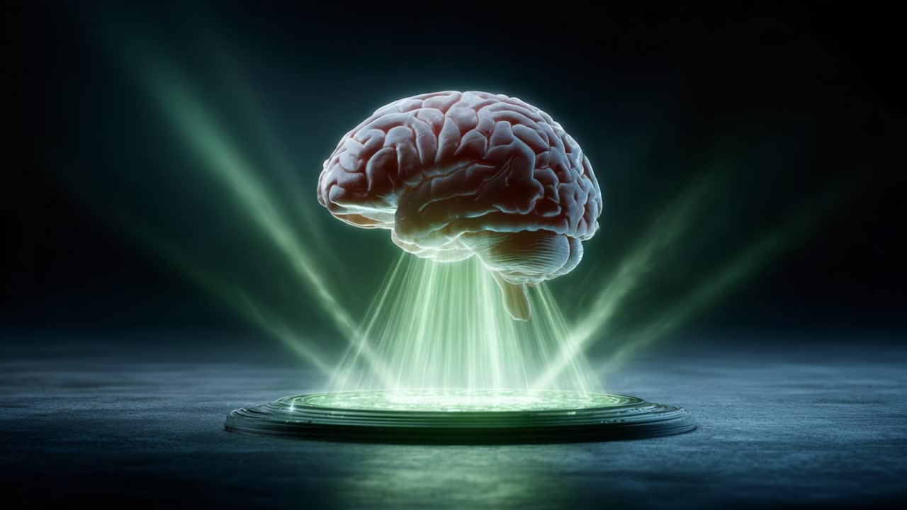 A Stunning Visual Representation of a Brain Emanating Light and Energy, Symbolizing Intelligence, Consciousness, and the Intricacies of Neural Connections in a Futuristic Setting