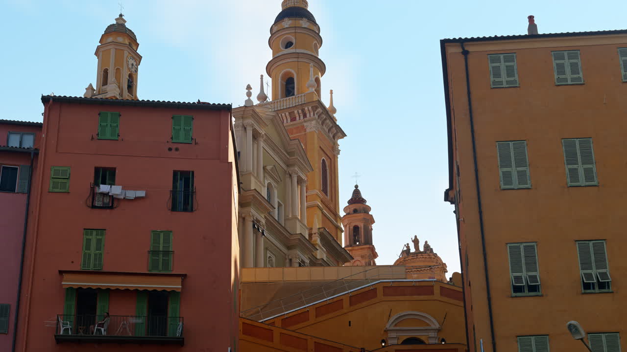 View of the St Michel Basilica in Menton, France