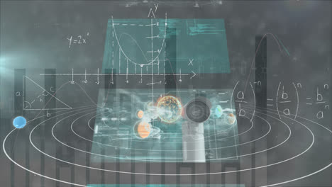 Animation-Des-Sonnensystems-Und-Mathematischer-Gleichungen-Mit-Datenverarbeitung