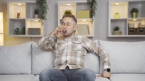 man drinking water for healthy life.