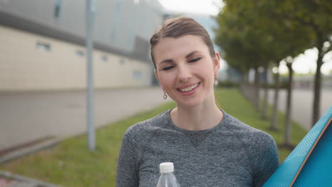 woman outdoors exercising