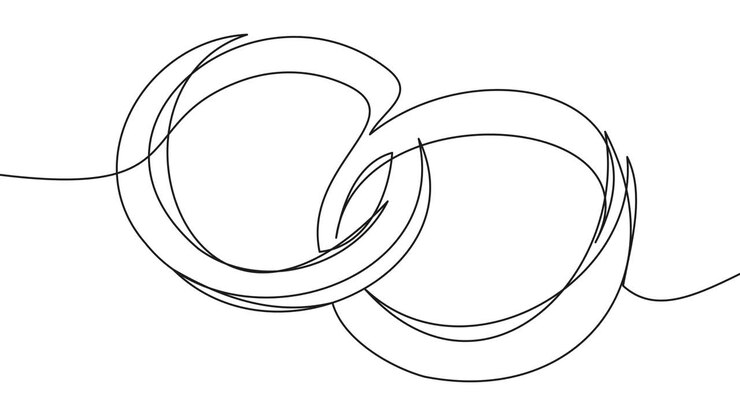 Self-drawing of two abstract rings