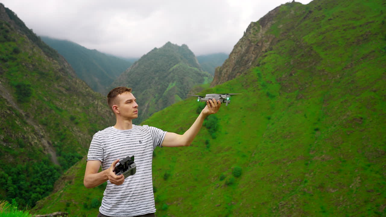 Drone Flying in Mountains