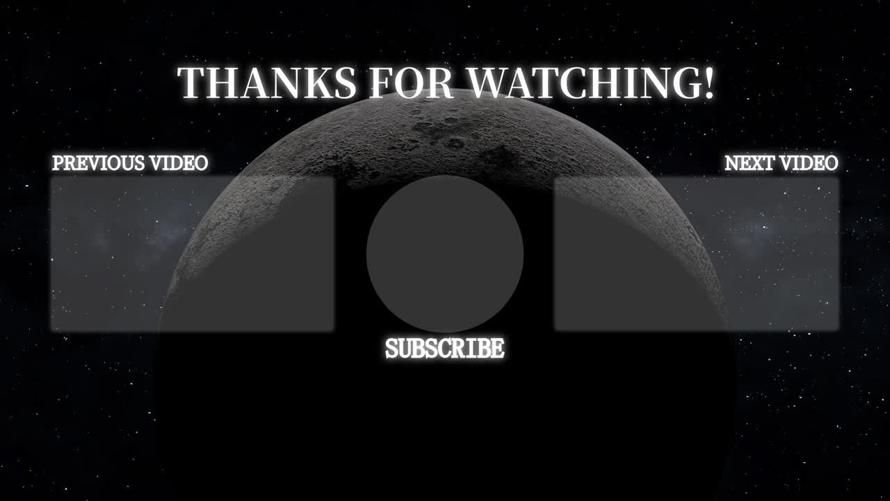 달의 공간 끝 카드 끝 화면 모션 그래픽