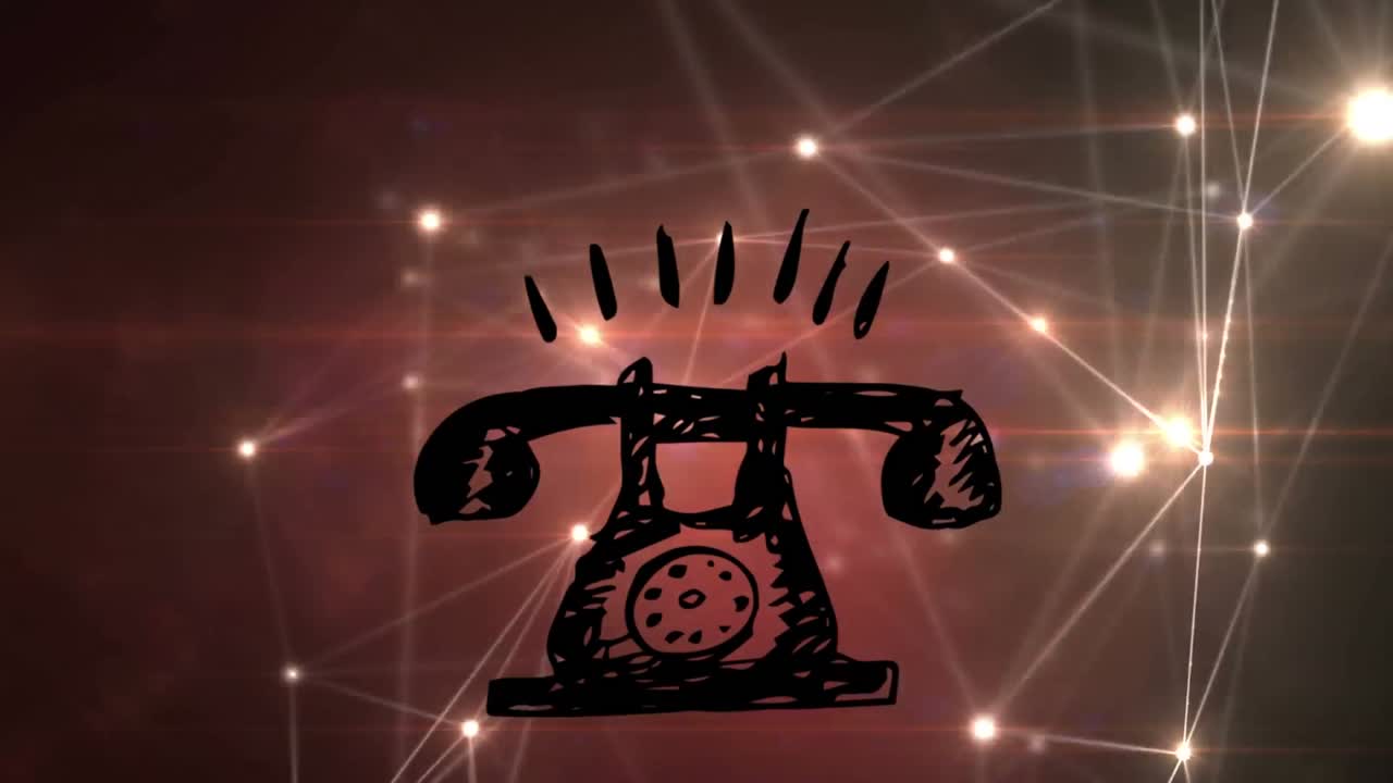 전화로 연결된 네트워크의 애니메이션.