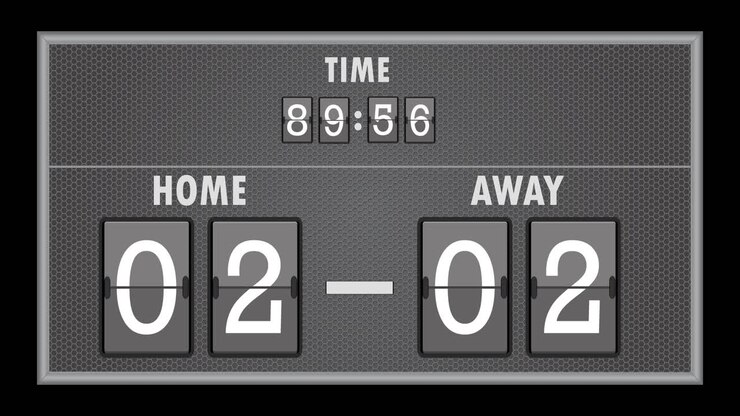 Animation of information on sports game scoreboard
