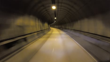 car rides through the tunnel point-of-view driving