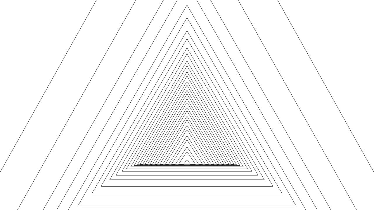 이 없는 루프 라인 패턴 삼각형 모양 추상적인 애니메이션 배경 최면 터널 스타일
