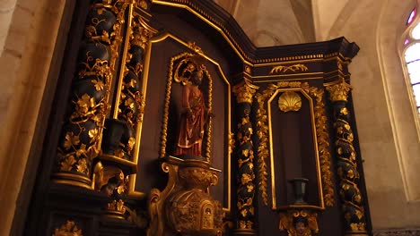 detailed view of ornate cathedral interior