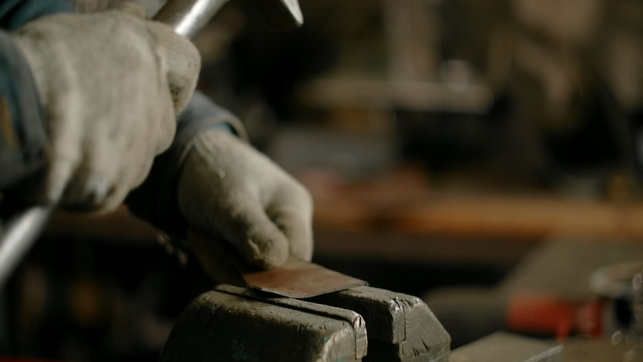 trabajo de metales en un taller