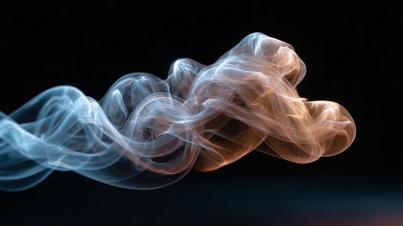 Captivating Swirls of Ethereal Smoke: A Mesmerizing Display of Fluid Movement and Subtle Colors Captured in Two Frames
