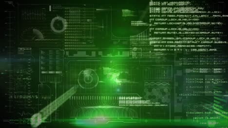 binary digital interface green background