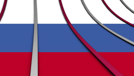 Animation-Von-Pfeilen,-Die-über-Die-Flagge-Russlands-Fallen
