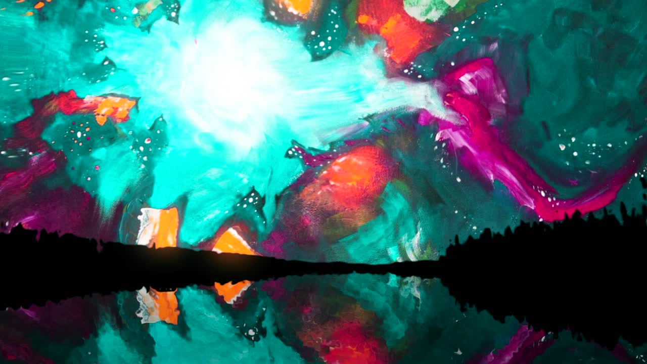 Abstract Cosmic Sunset Reflection