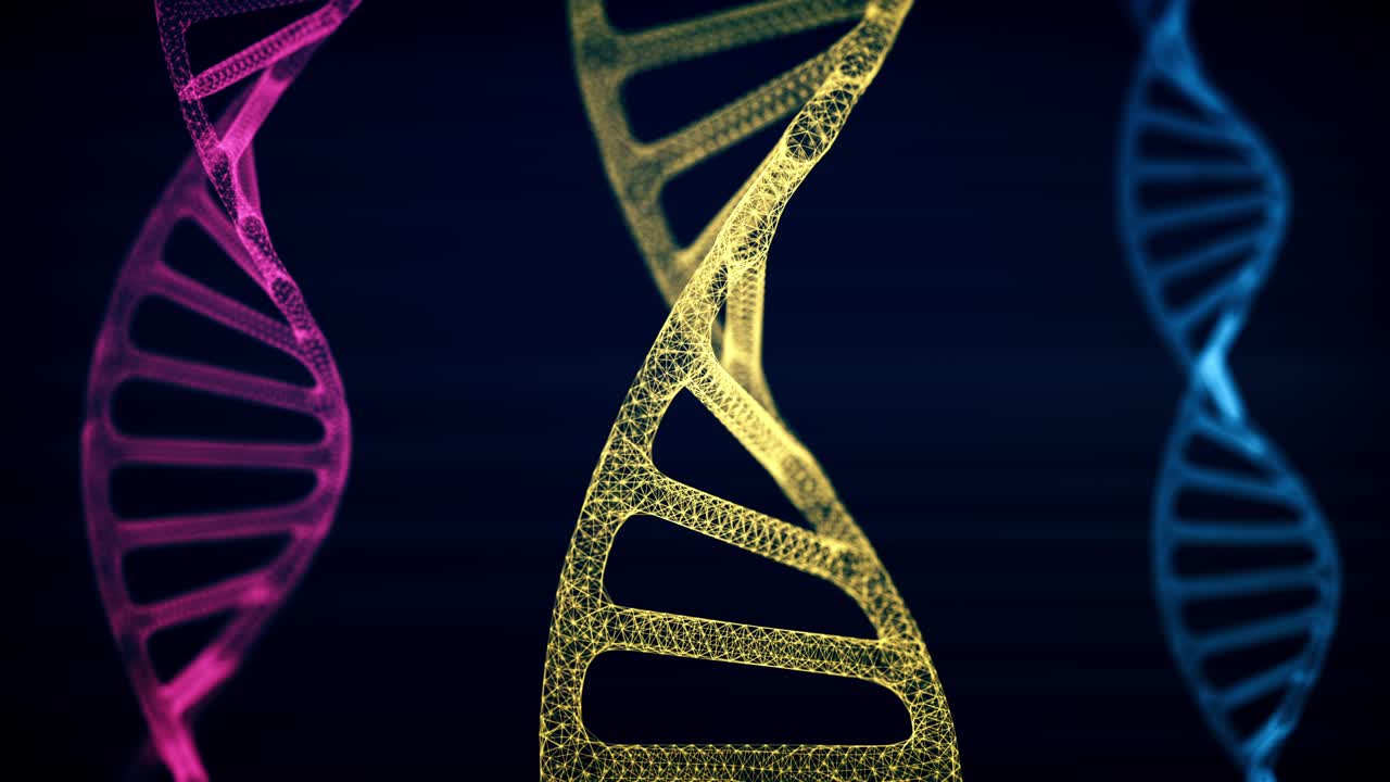 animación de fondo de la forma abstracta de la molécula de adn